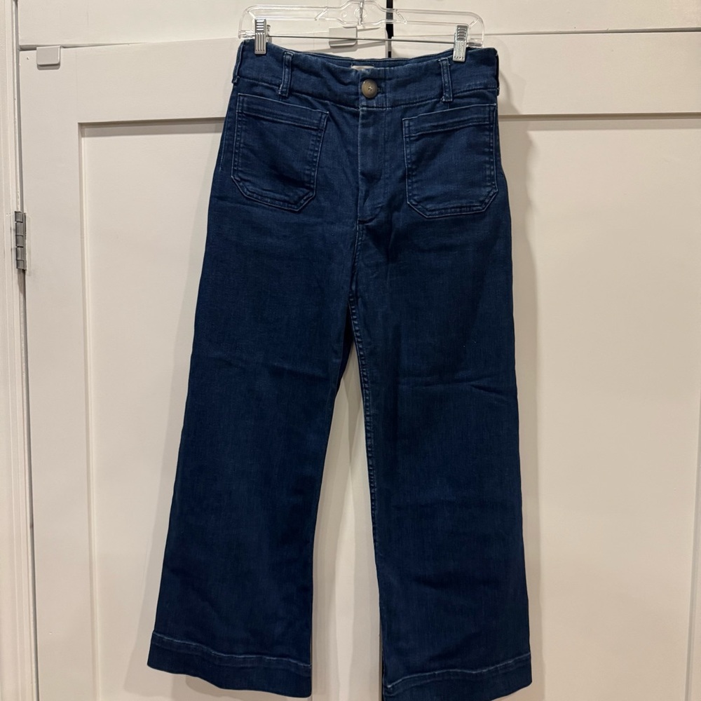 Maeve Colette High-Rise Wide-Leg Jeans – Dark Wash – Size 28